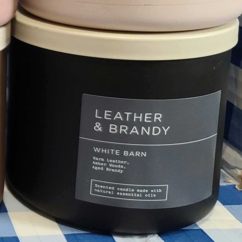 Leather bath and body works candle